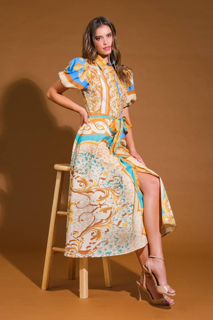 UNBELIEVABLY LOVELY WOVEN MIDI DRESS Flying Tomato