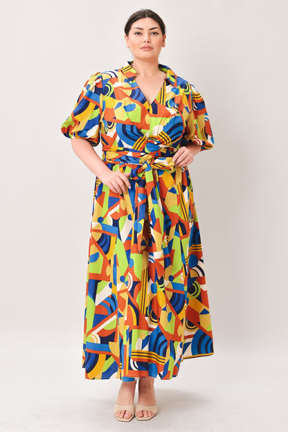 SATURDAY FEELINGS WOVEN MIDI DRESS Flying Tomato