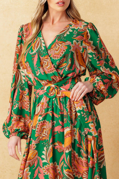 SUNNYSIDE FLORALS WOVEN MIDI DRESS Flying Tomato