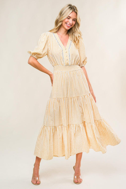 WITH THE GIRLS WOVEN MIDI DRESS Flying Tomato