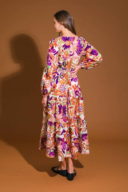 BLOSSOM BEAUTY WOVEN MIDI DRESS Flying Tomato