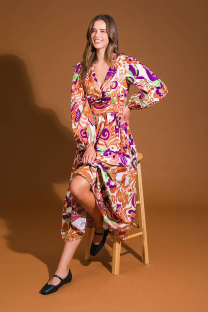 BLOSSOM BEAUTY WOVEN MIDI DRESS Flying Tomato