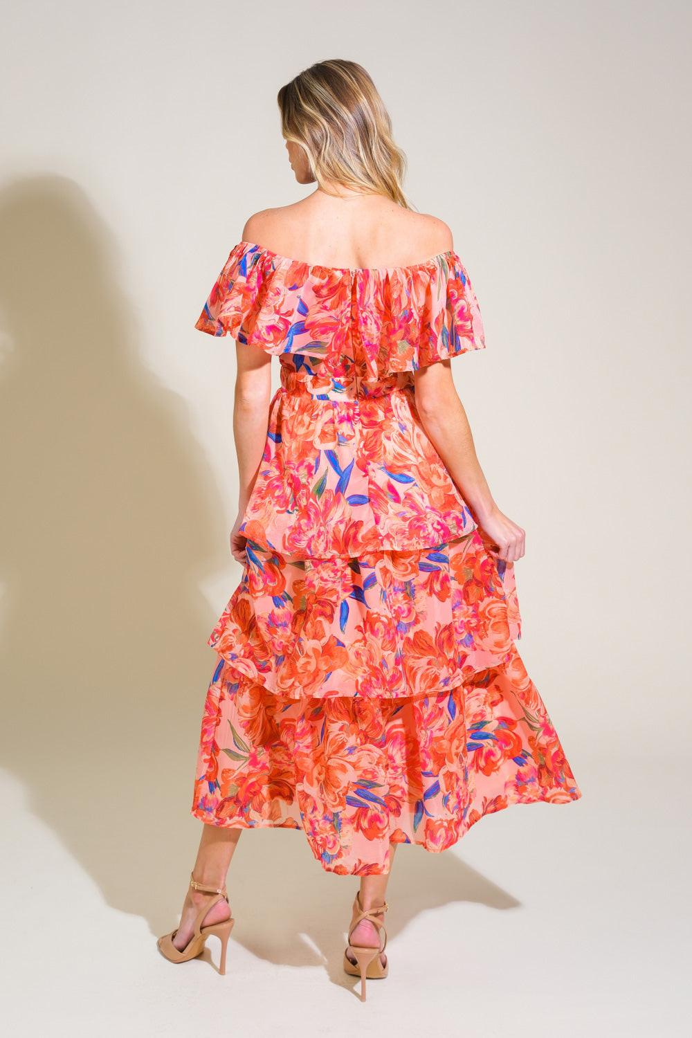 STROLL THE AVENUES WOVEN MIDI DRESS Flying Tomato