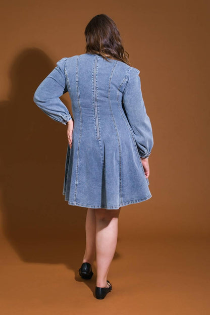 YOUR SWEETIE DENIM MINI DRESS Flying Tomato