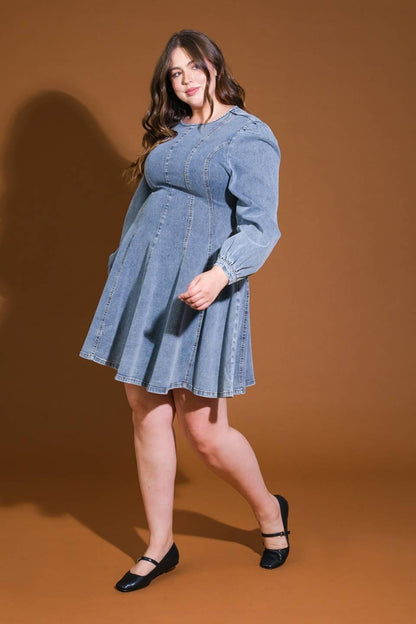 YOUR SWEETIE DENIM MINI DRESS Flying Tomato