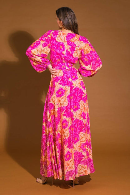 CUNNINGHAM FLORALS WOVEN MAXI DRESS Flying Tomato