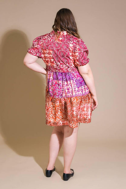 KEEP IT INTERESTING WOVEN MINI DRESS Flying Tomato