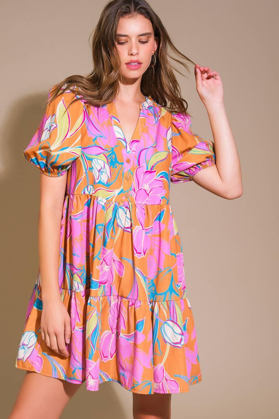 MOMENTOUS CUTENESS WOVEN MINI DRESS Flying Tomato