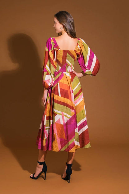 FLORAL CASCADE WOVEN MINI DRESS Flying Tomato