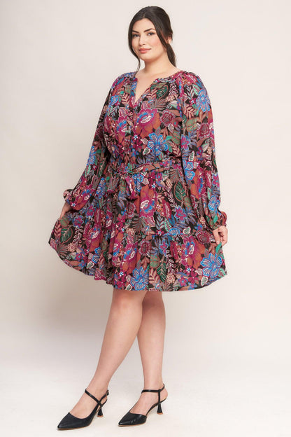 FLORAL BLISS WOVEN MINI DRESS Flying Tomato