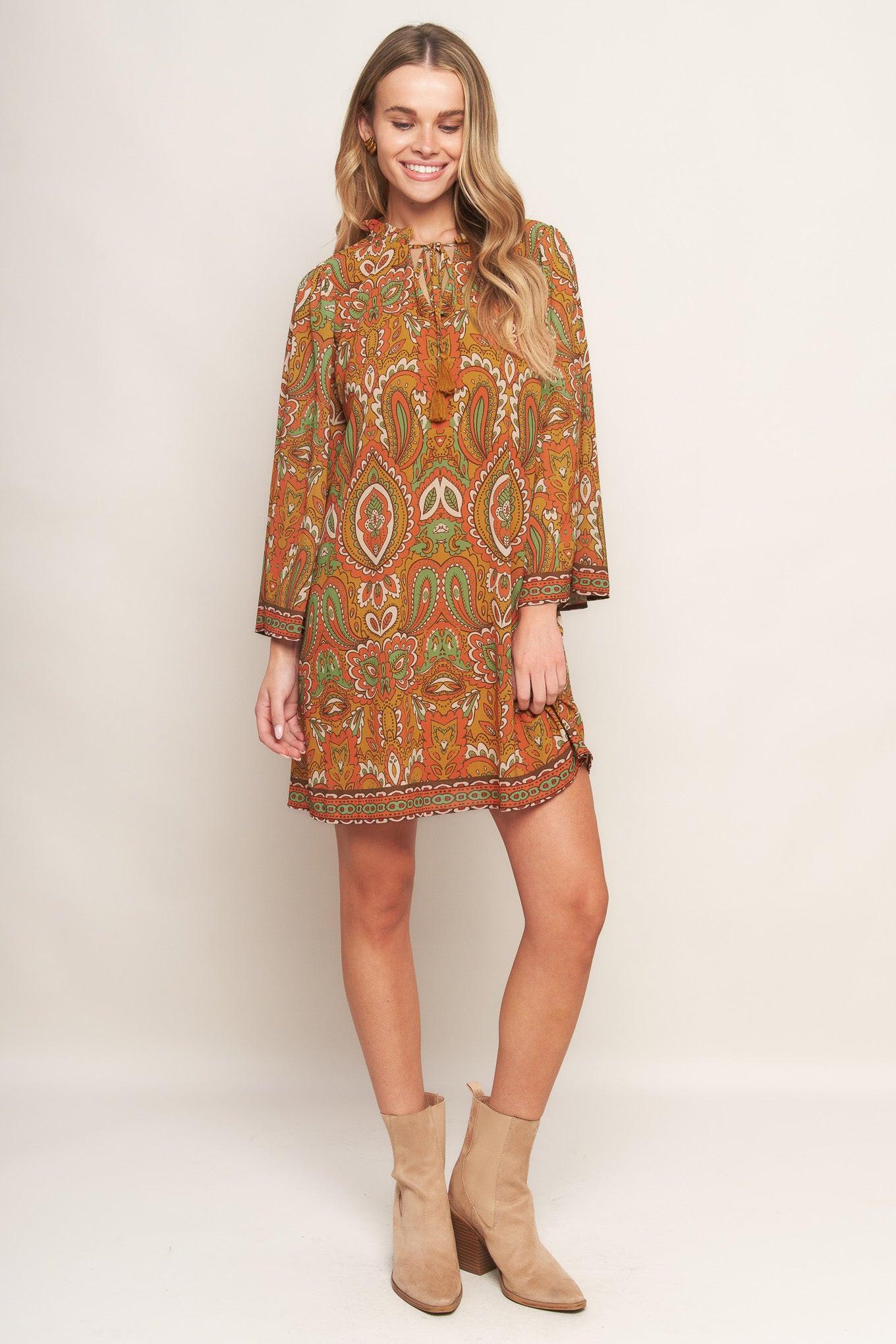 CROSS MY MIND WOVEN MINI DRESS Flying Tomato