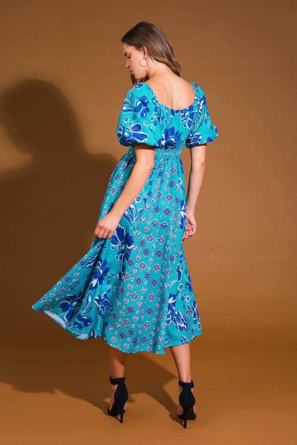 NEW CASTLE WOVEN MIDI DRESS Flying Tomato