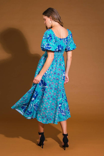 NEW CASTLE WOVEN MIDI DRESS Flying Tomato