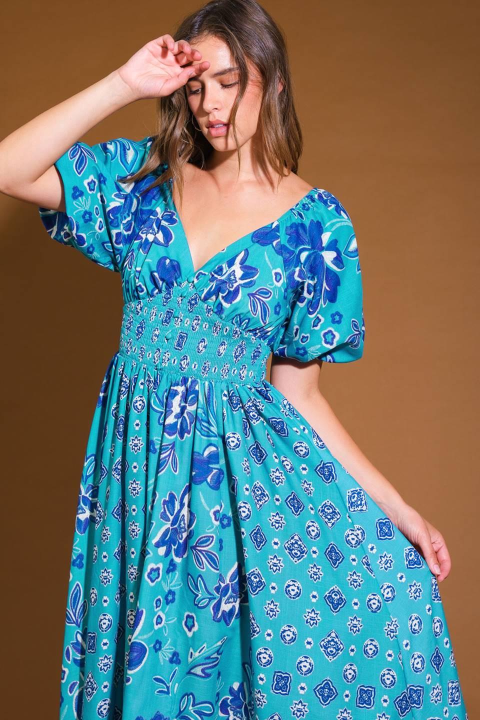 NEW CASTLE WOVEN MIDI DRESS Flying Tomato