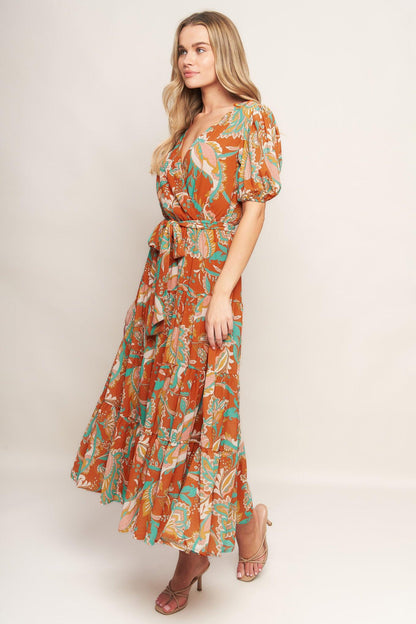 CAN'T LIVE WITHOUT RUST WOVEN MIDI DRESS Flying Tomato