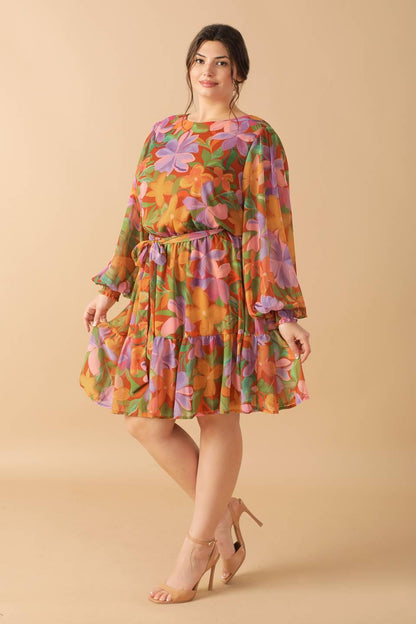MUTED GARDEN WOVEN MINI DRESS Flying Tomato