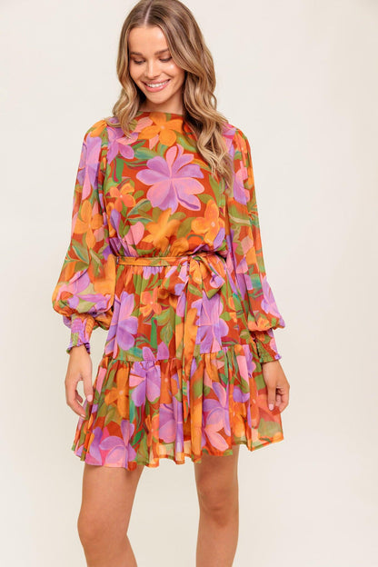 MUTED GARDEN WOVEN MINI DRESS Flying Tomato