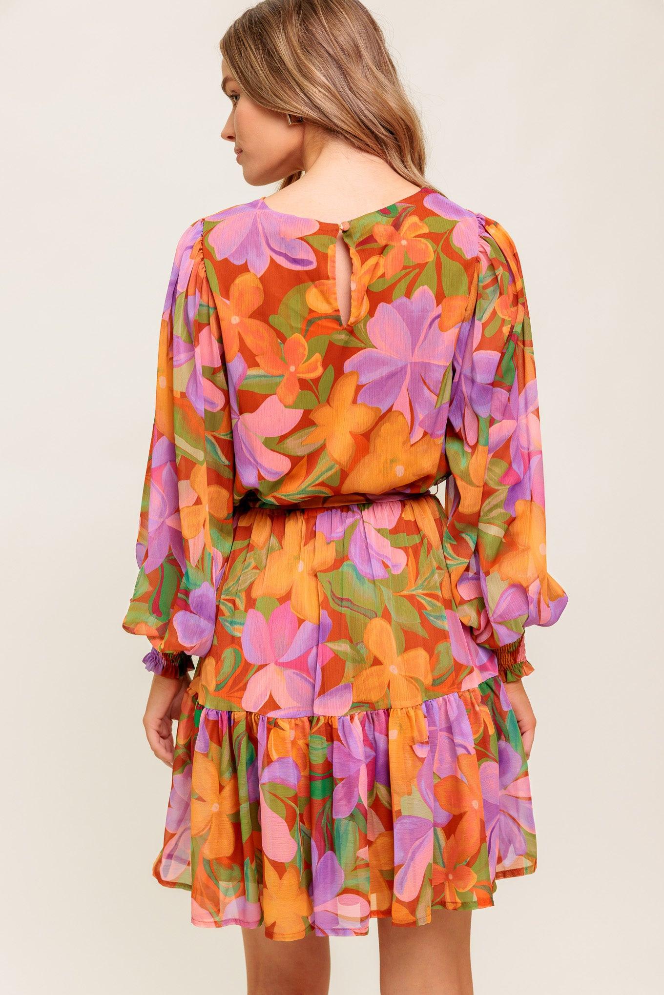 MUTED GARDEN WOVEN MINI DRESS Flying Tomato