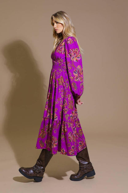 ELEGANTLY ELEVATED WOVEN MIDI DRESS Flying Tomato