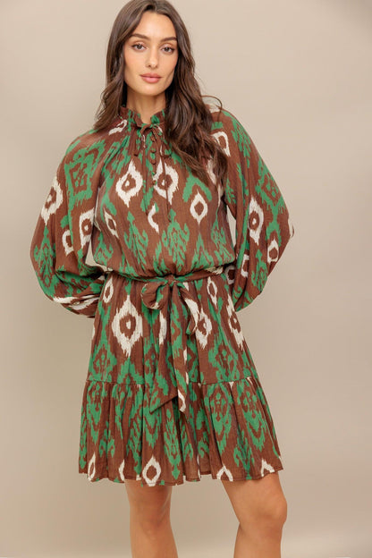WILD TERRACOTTA WOVEN MINI DRESS Flying Tomato
