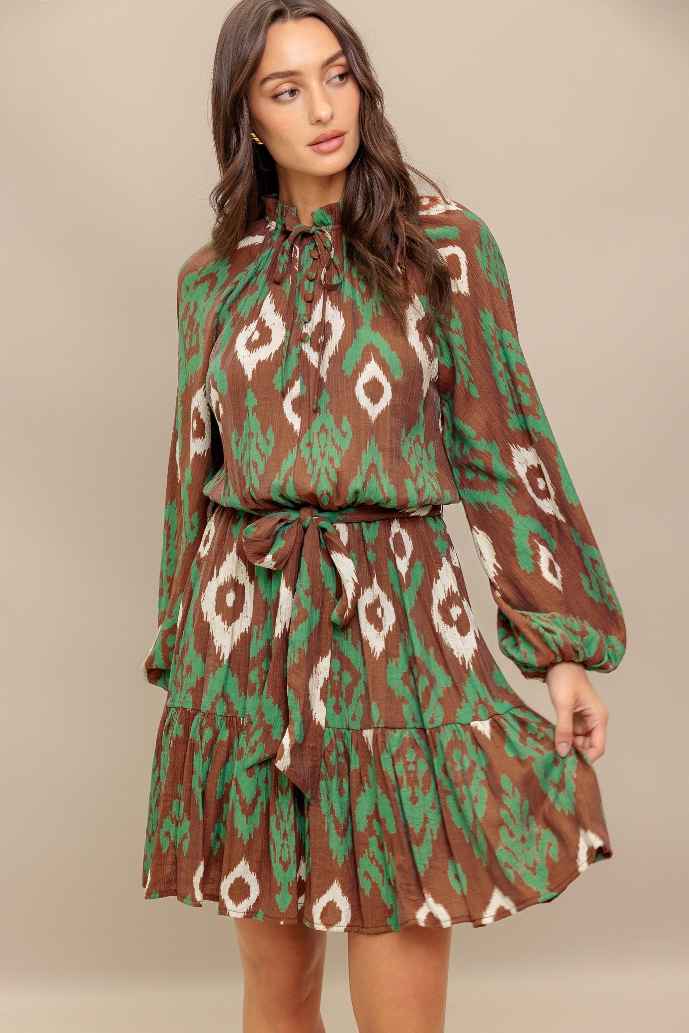 WILD TERRACOTTA WOVEN MINI DRESS Flying Tomato