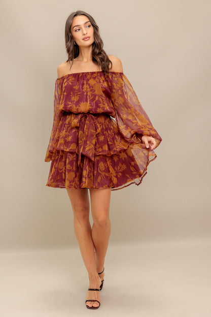 PETAL MIST WOVEN MINI DRESS Flying Tomato