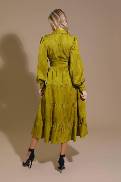 TOTAL APPEAL WOVEN JACQUARD MIDI DRESS Flying Tomato