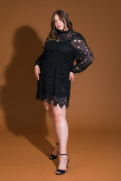 GETTING STARTED WOVEN LACE MINI DRESS Flying Tomato