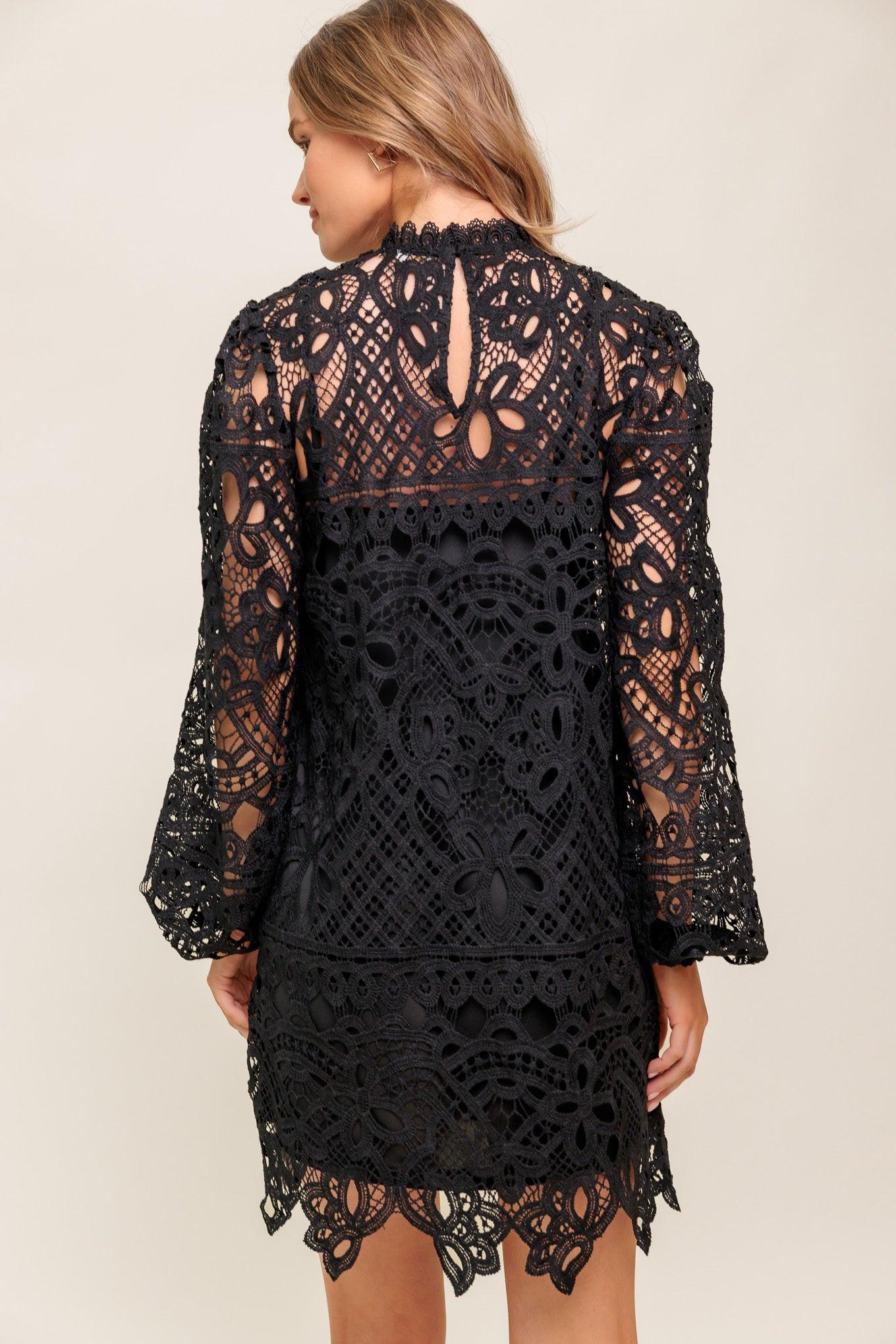 GETTING STARTED WOVEN LACE MINI DRESS Flying Tomato