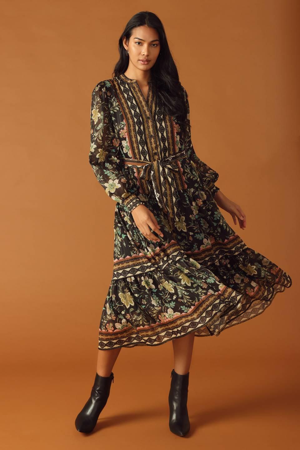 ALONG THE WAY WOVEN MIDI DRESS Flying Tomato