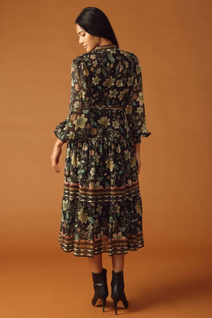 ALONG THE WAY WOVEN MIDI DRESS Flying Tomato