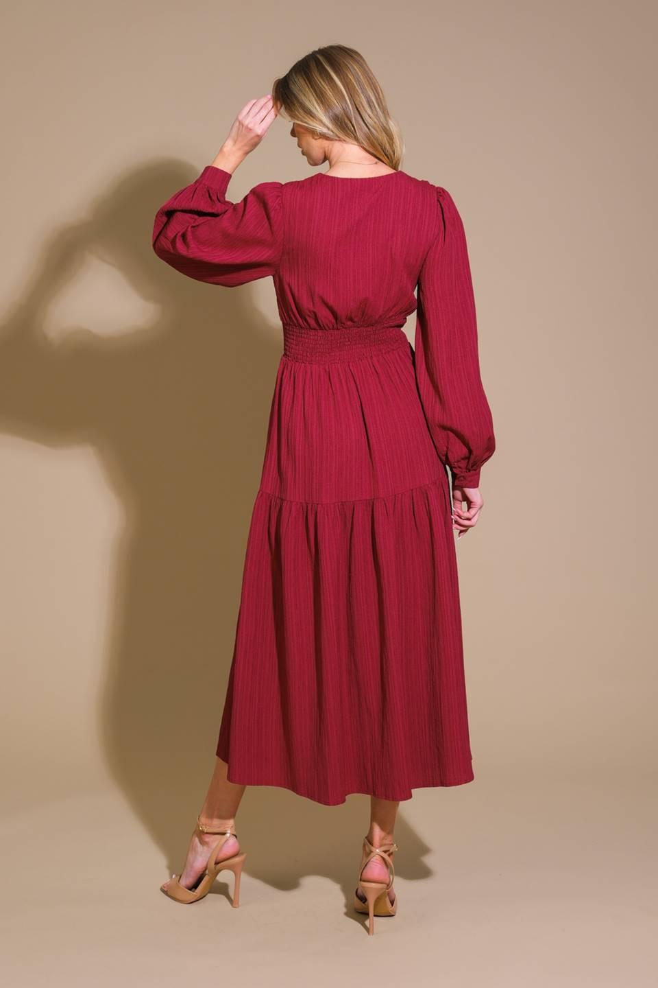 POSH PRESENCE WOVEN MIDI DRESS Flying Tomato