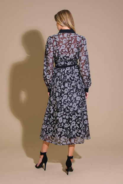 CAPTIVATING ALWAYS JACQUARD MIDI DRESS Flying Tomato
