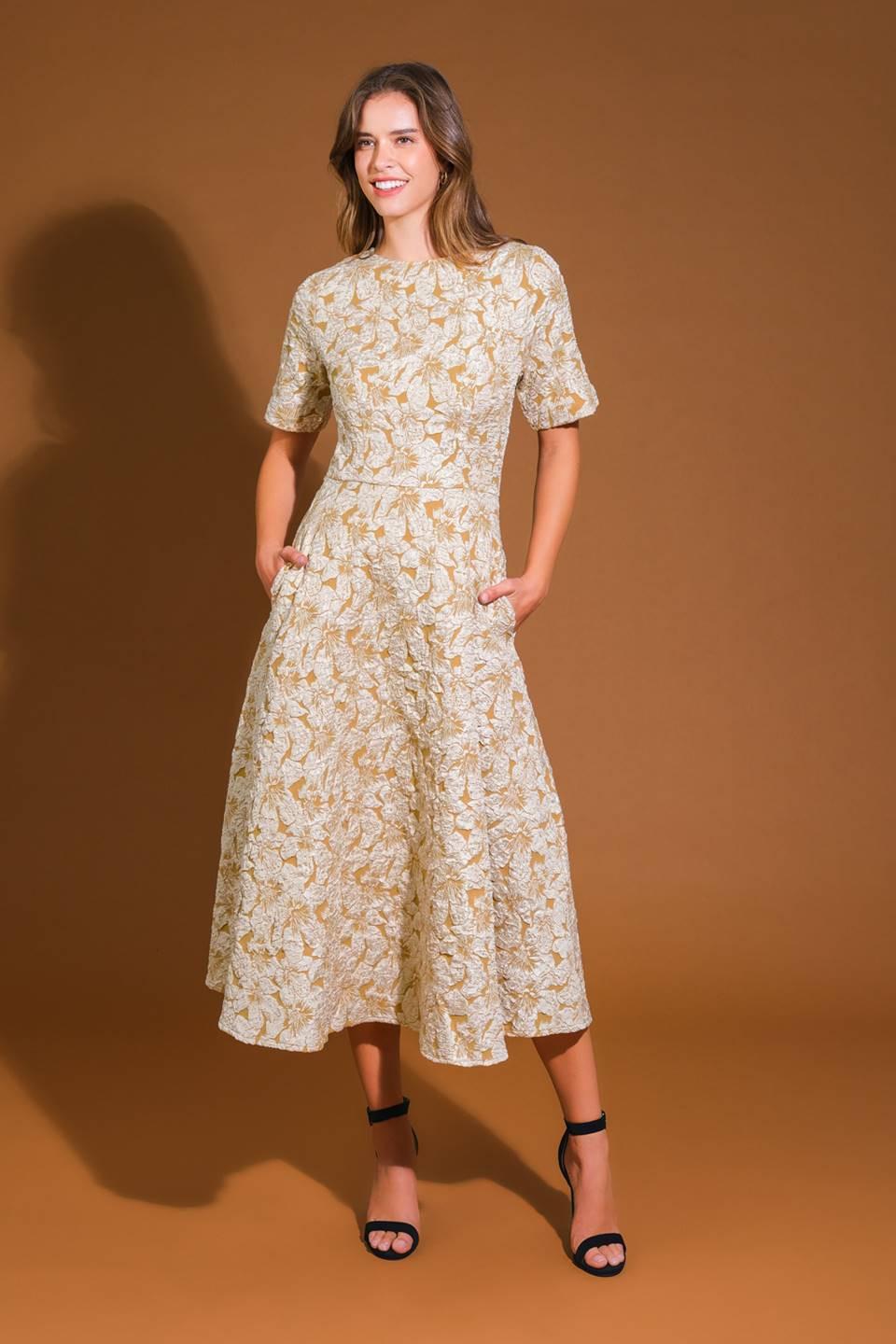 INFINITE ADORATION WOVEN MIDI DRESS Flying Tomato