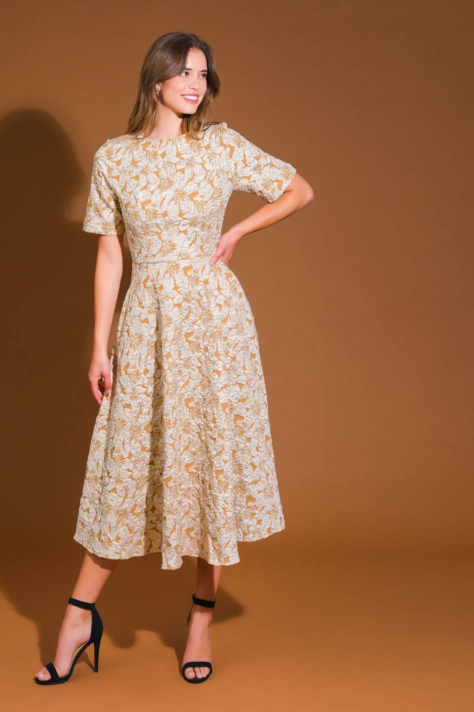 INFINITE ADORATION WOVEN MIDI DRESS Flying Tomato