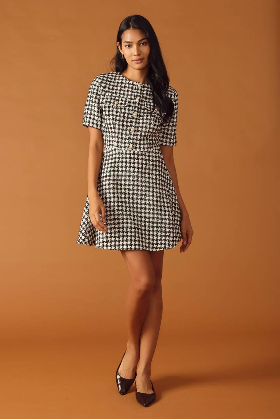 FALLING INTO PLACE TWEED MINI DRESS Flying Tomato