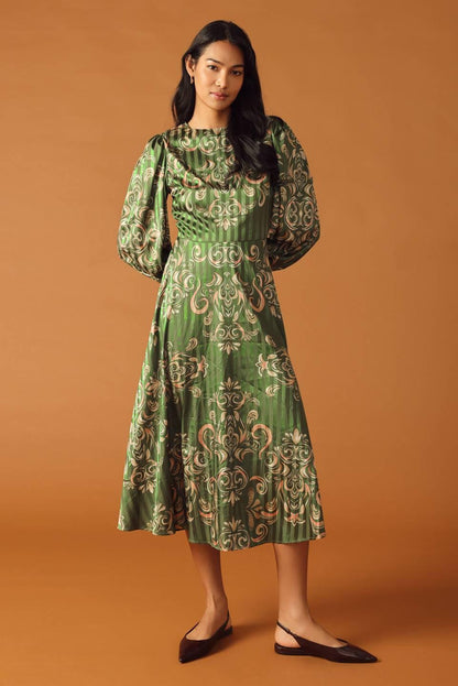 MOMENTS OF CLARITY WOVEN MIDI DRESS Flying Tomato