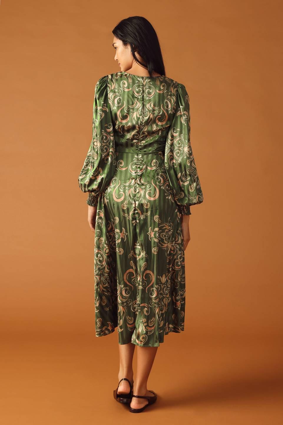 MOMENTS OF CLARITY WOVEN MIDI DRESS Flying Tomato