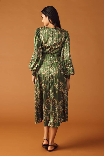MOMENTS OF CLARITY WOVEN MIDI DRESS Flying Tomato