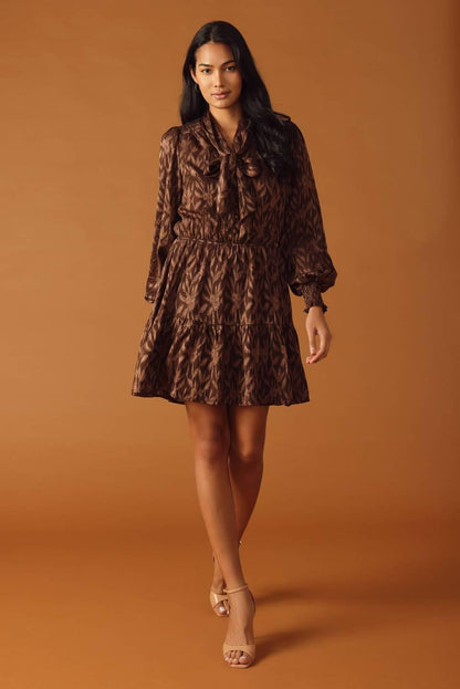 OPEN PATH ALMOND WOVEN MINI DRESS Flying Tomato