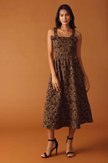 LOST IN TIME WOVEN MIDI DRESS Flying Tomato