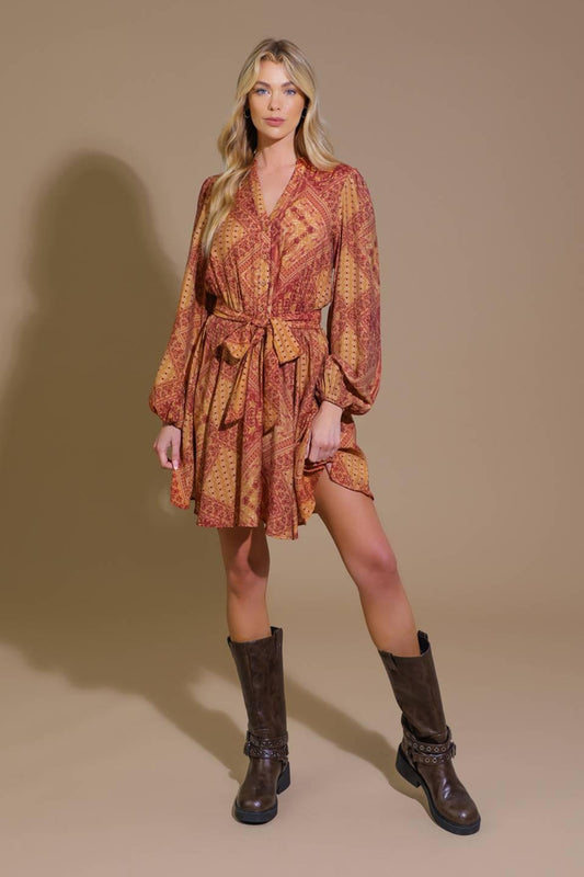 DEEPLY DELIGHTFUL WOVEN MINI DRESS Flying Tomato
