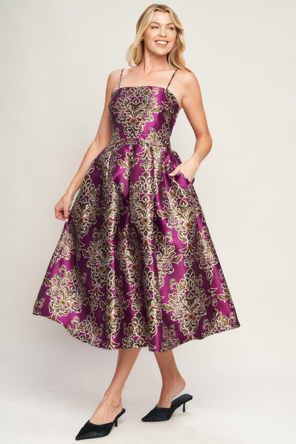 ALONG THE WAY WOVEN MIDI DRESS Flying Tomato