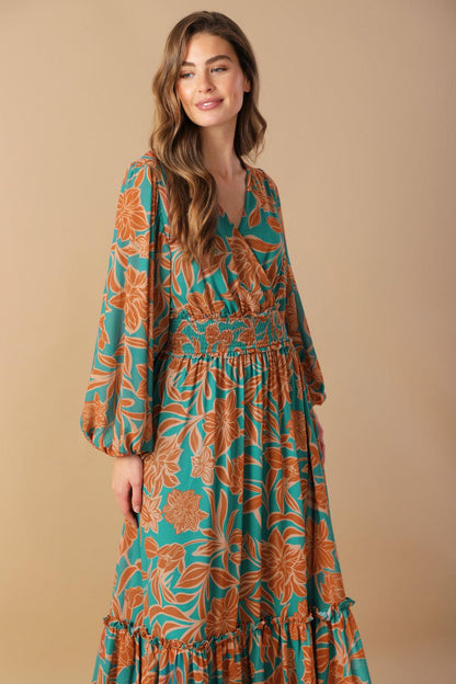 FLEETING FAUNA WOVEN MAXI DRESS Flying Tomato