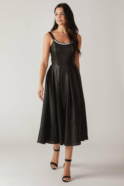 FLUTTERING FIELDS WOVEN MIDI DRESS Flying Tomato