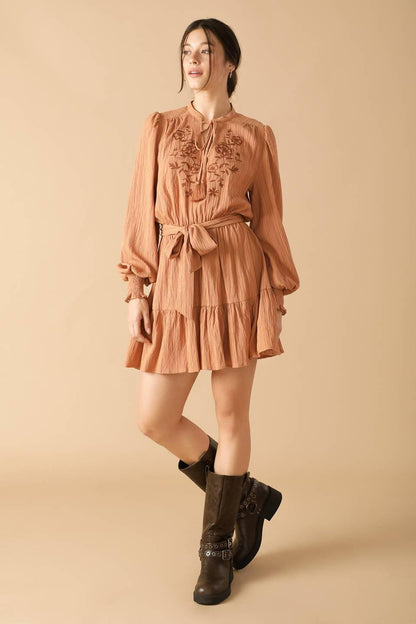 WANDERING MIND WOVEN MINI DRESS Flying Tomato
