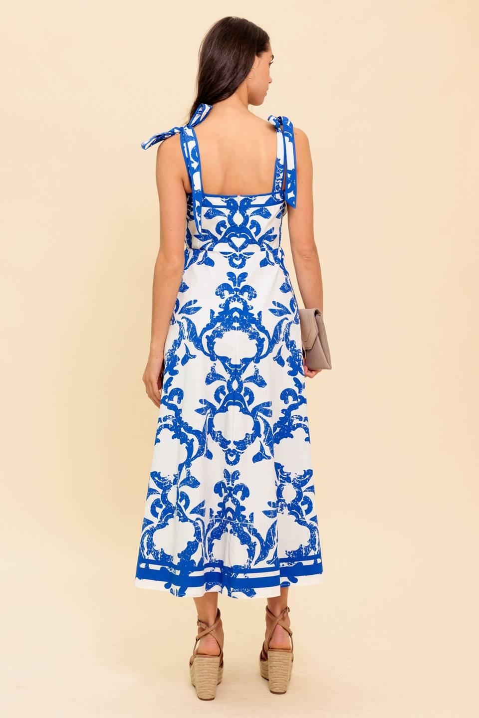 ADAIR PASSPORT TO THE SUN WOVEN MIDI DRESS Flying Tomato
