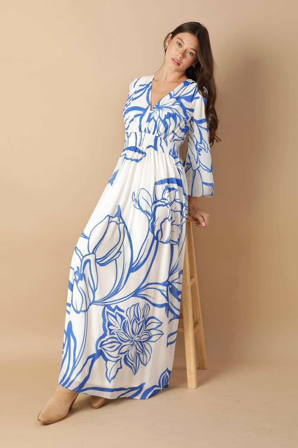 DANCING DEWDROPS WOVEN MAXI DRESS Flying Tomato