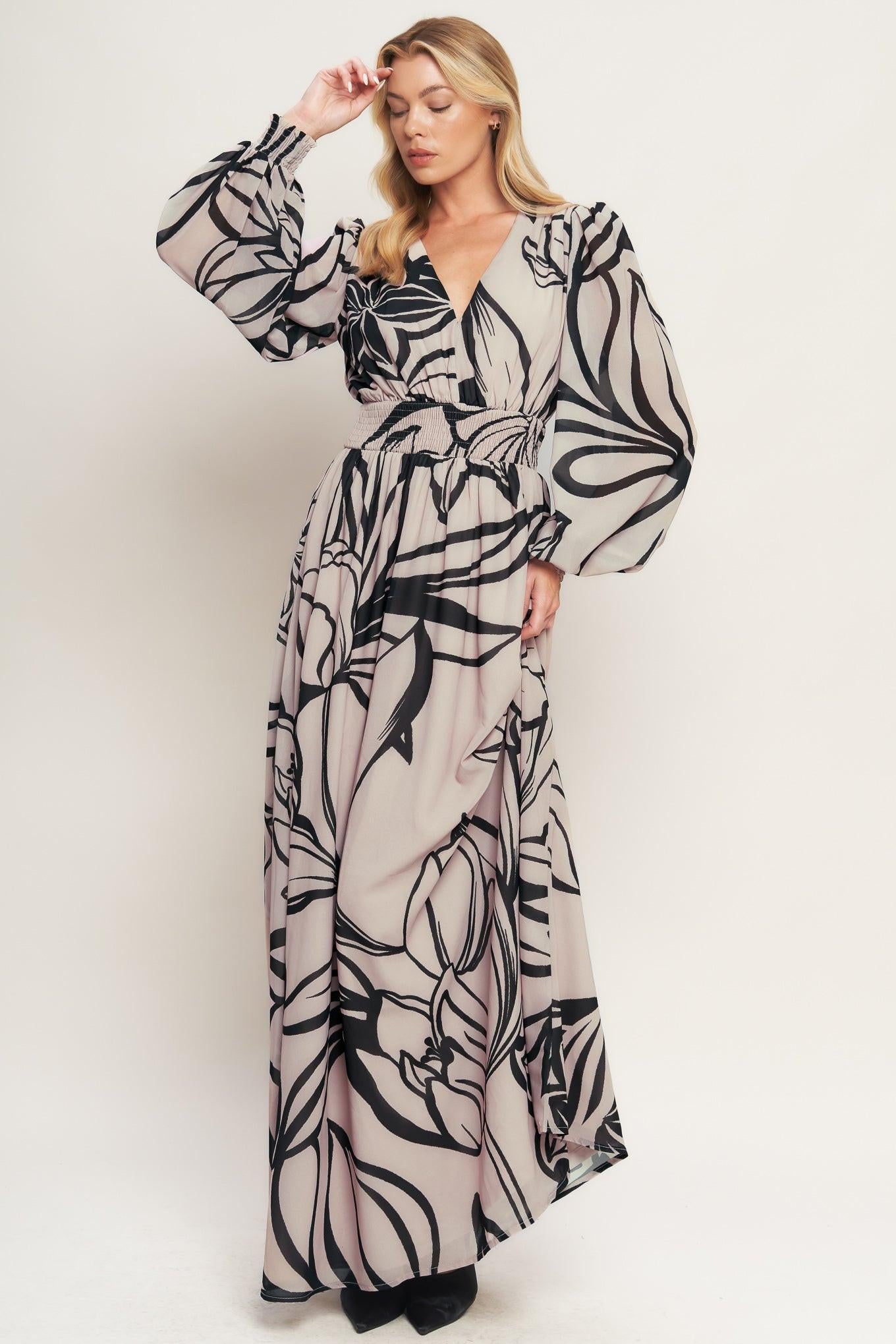 DANCING DEWDROPS WOVEN MAXI DRESS Flying Tomato