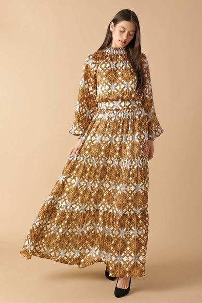 CELESTIAL CASCADE WOVEN MAXI DRESS Flying Tomato